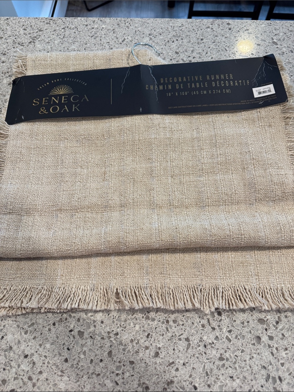 Neutral Fringe Table Runner - Natural Cream